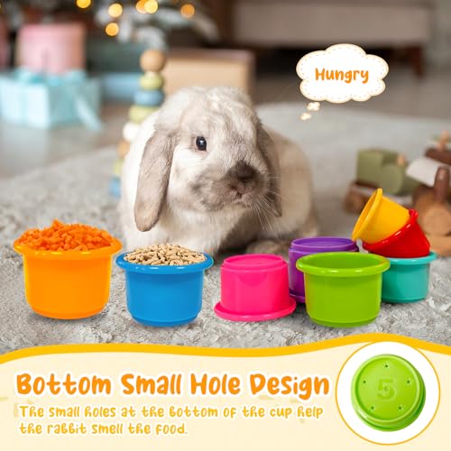 8 Pcs Stacking Cups for Small Animal Toys (Bright colors)