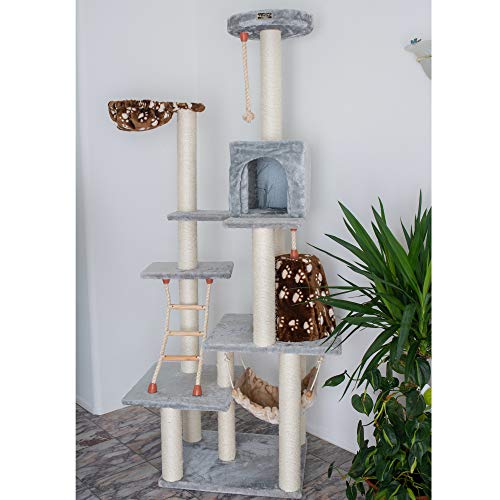 Cat Tree Model A7802 (42"(L)X26"(W)X78"(H) / Silver Gray)