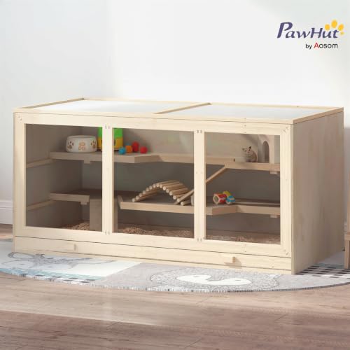 45" Extra Large Wooden Hamster Cage (Natural)
