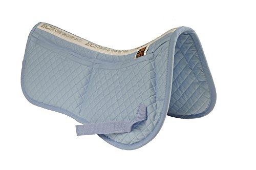 Adjustable Shock Absorbing Memory Foam Half Saddle Pad (Light Blue)