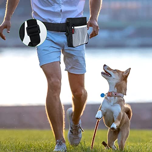 Dog Training Treat Pouch with Training Clicker (Black)