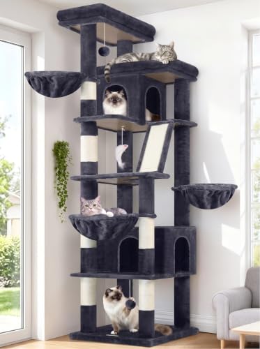 80in XXL Extra Large Corner Cat Tree Tower (80inch / Dark Grey)