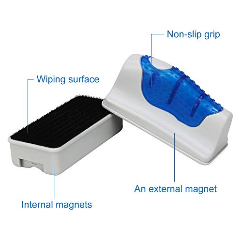 Magnetic Aquarium Fish Tank Glass Algae Glass Cleaner Scrubber Floating Clean Brush (M / Blue)