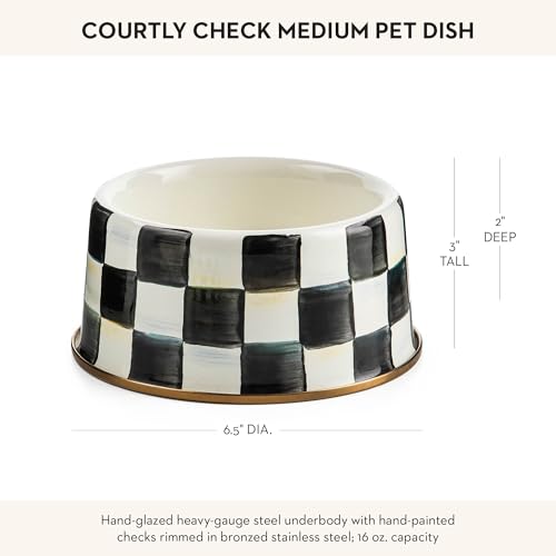 Enamel Pet Dish (Courtly Check / Medium)