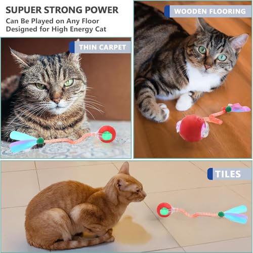 Speed 2.0 Tail Interactive Cat Toys for Indoor Cats (New Pink)