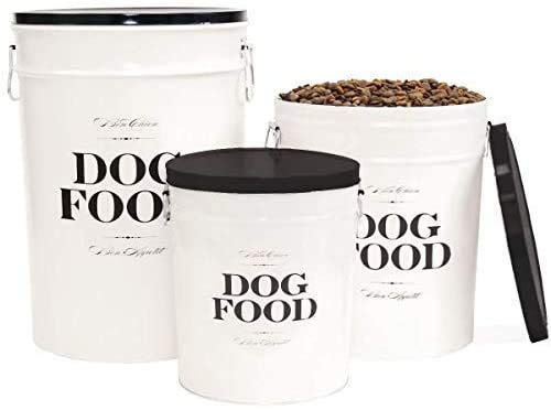 Bon Chien Dog Food Storage Canister (Black & White)