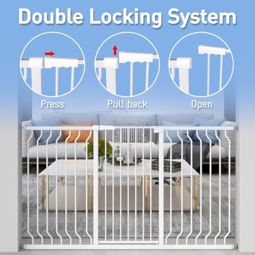 40.55" Extra Tall Baby Dog Pet Gate 73.62 (White / 73.62-80.70"/187-205cm)
