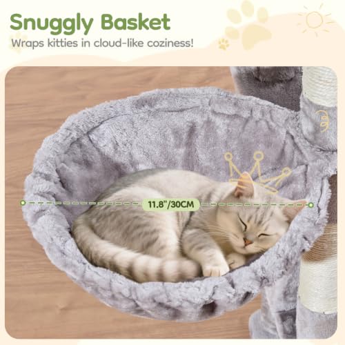 Sturdy Cat Tree (Light Gray / 58.7 Inches)