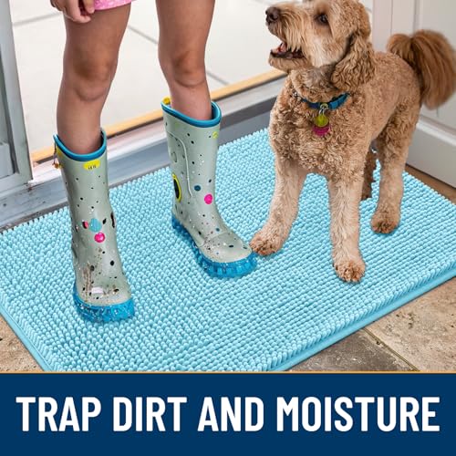 Dog Door Mat for Muddy Paws 36x24 (Sky Blue / 36"X24")