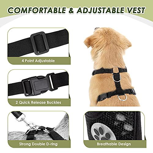 Dog Seat Belt and Harness for Car (Red / Large)