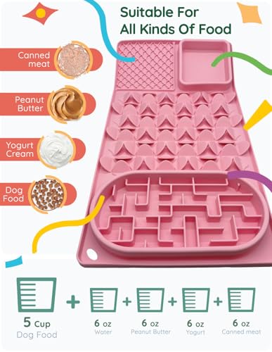 Slow Feeder Bowl for Large Dog (Pink)