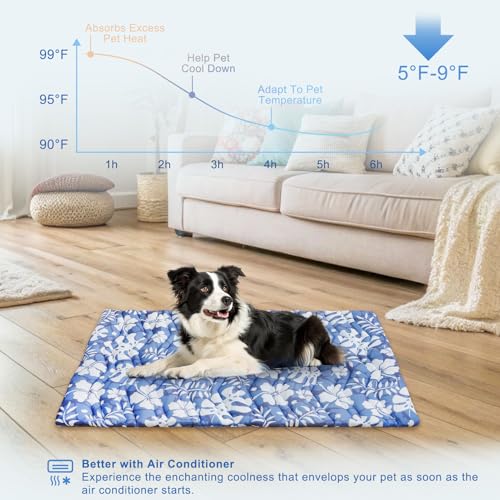 Cooling Mat for Large Dogs (Hawaii Blue / 48.0"L x 28.0"W x 1.0"Th(L))