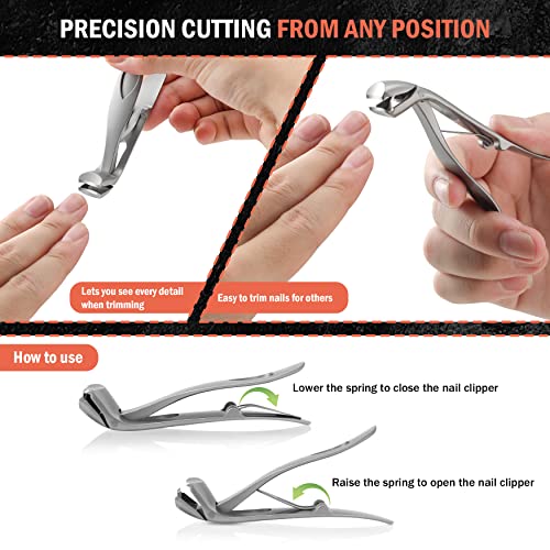 Angled Head Nail Clippers for Seniors (Sand Silver / Small)