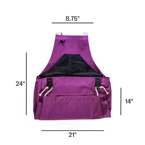 Roo Gardening Apron with Pockets for Women & Men (Roo-full Size / Purple Orchid)