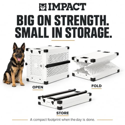 Impact Collapsible Dog Crate (Black / 34.5"L x 23.0"W x 29.0"H)