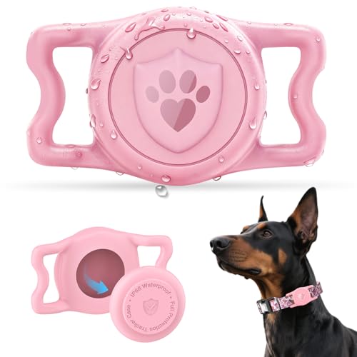 IP68 Waterproof AirTag Holder for Dog Collar (Pink)