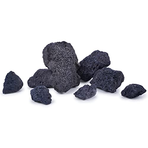 Black Lava Rock 16lb Aquarium Rocks Stones for Fish Tank Decor (04 Black Lava Stones（3-10inch,16lbs）)