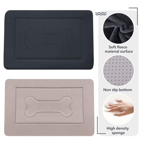 Extra Large Dog Bed Soft Dog Crate Pad Mat (48.0"L x 30.0"W x 1.2"Th / Dark Blue Gray)