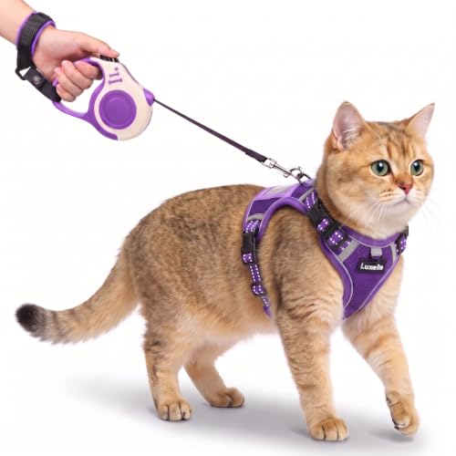 Escape Proof Cat Harness and Leash Set (Purple / M)
