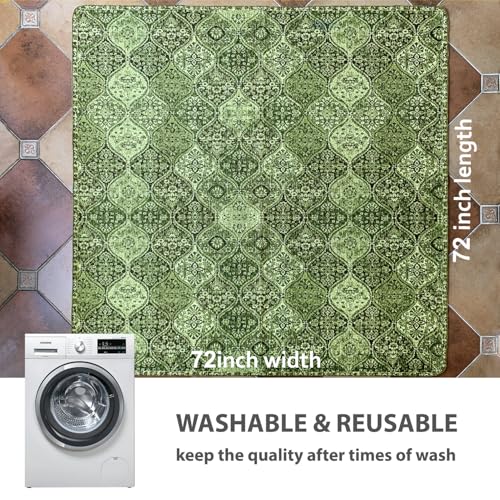 2PACK Washable Pee Pads for Dogs (72x72 Inch (Pack of 2) / Green/Multi)