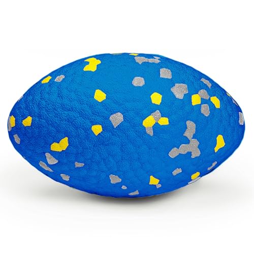 4.72" Indestructible Large Rugby Balls for Aggressive Chewers Durable Olive Bouncy Interactive Football Toy for Dogs Fetch Game Lightweight Floating Outdoor Training (Blue-Rugby)