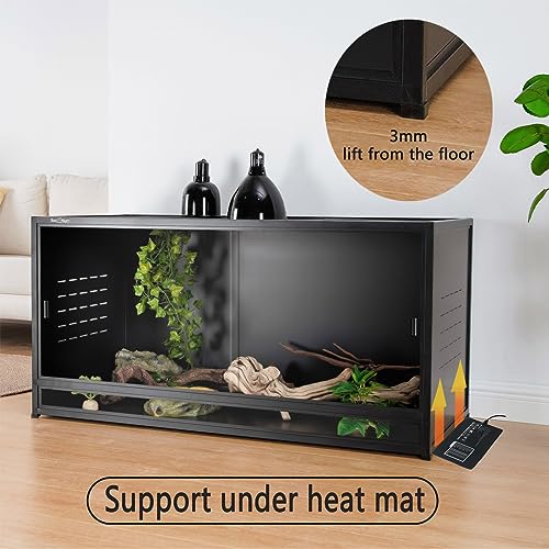 Stackable PVC Reptile Enclosures 44 Gallon ToxiRium Large Reptile 40''x16''x16 Space efficient Tank for Bearded Dragon Lizard Snake (Two 40x16x16''-44 Gallon with Kit)