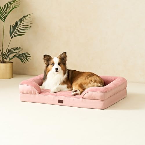 Orthopedic Dog Beds Large Sized Dog (Dusty Pink / 41.0"l X 27.0"w X 6.5"th)