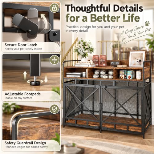 Dog Crate Furniture (48"L x 27.6"W x 38"H / Rustic Brown)