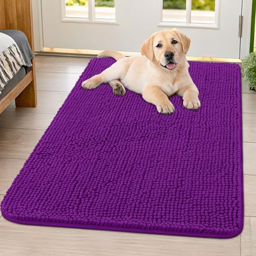Dog Door Mat for Muddy Paws 40x32 (Purple / 40"X32")