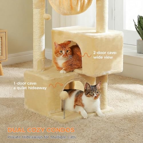 Cat Tree 45" for Indoor Cats (Beige / 45 inches)