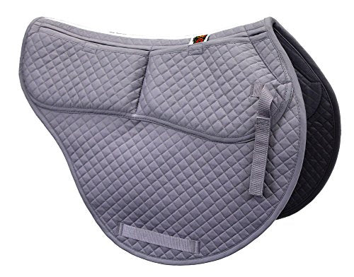 All Purpose Contoured Correction Saddle Pad with Adjustable Memory Foam Inserts for Custom Support (Lilac Gray)