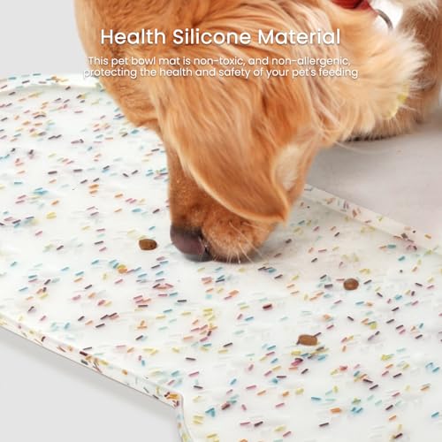 Dog Food Mat Anti (19.4" x 9.8" / Donut White)