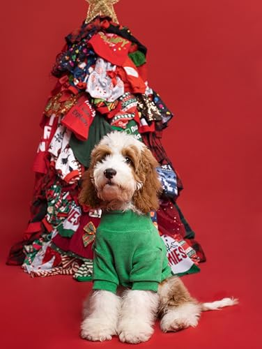 3 Pack Classic Fleece Dog Sweater (Large / Red Green Navy Blue)