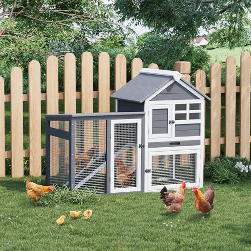 2 Tier Rabbit & Chicken House (Grey-45"x20"x36")