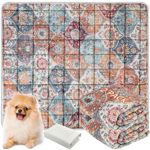 Washable Thickened Pee Pads for Dogs (36" x 42" (2 Pack, Thickened) / Orange)