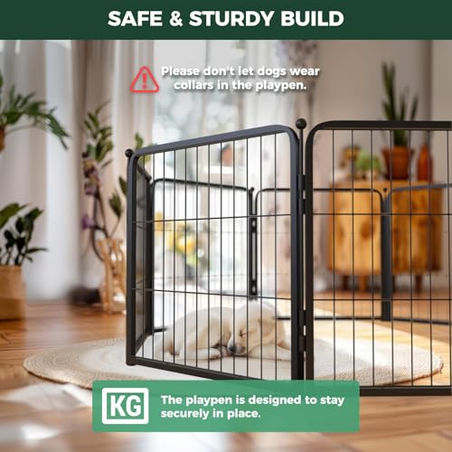 Homeplus Indoor Dog Playpen (Black / 24"H)