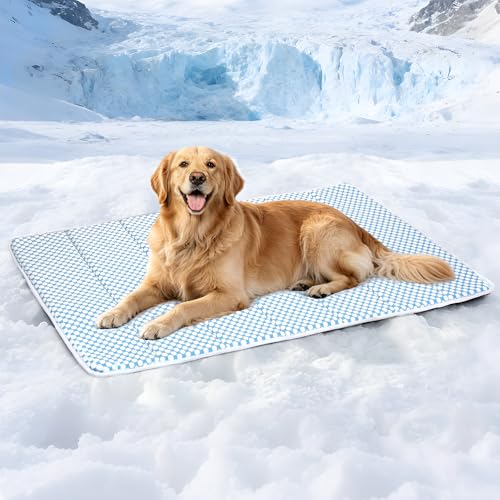 Dog Cooling Mat for Large Dogs (Blue / 41"L x 27"W x 0.8"H)