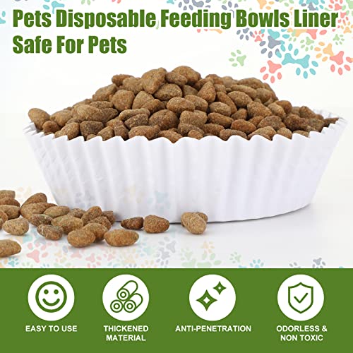 600 Pcs Disposable Pet Bowl Liner for Cat Dogs (White)