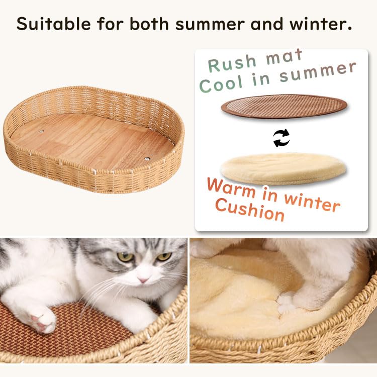 32" Wood Cat Tree Tower (Nature S81)