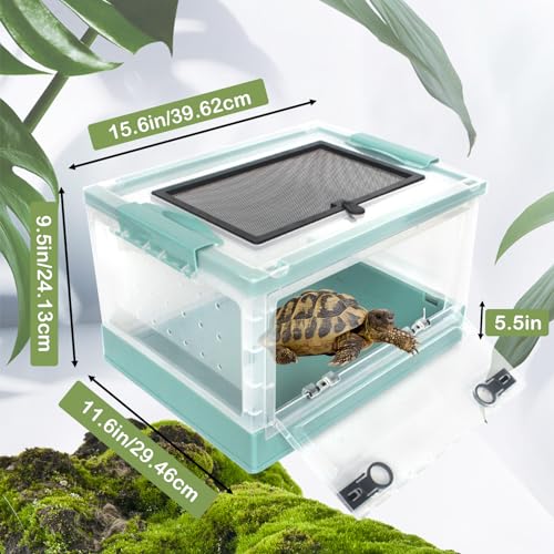 Plastic Reptile Feeding Box with Wheels (【Blue】)