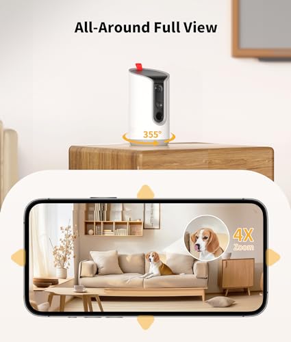 2K Pet Camera Treat Dispenser (White)