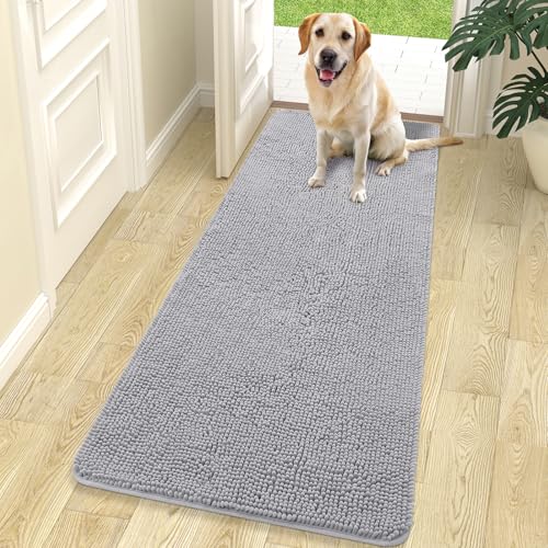 Dog Door Mat for Muddy Paws 70x24 (Light Grey / 70" X 24")