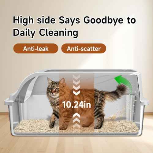 Stainless Steel XL Cat Litter Box (Grey XL)