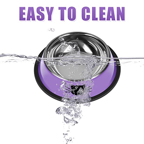 3Pcs Cat Bowls (Purple, Silver, Green / 7 oz)
