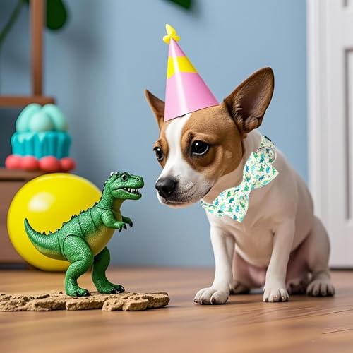 Dinosaur Dog Collar with Bowtie (Dinosaur / Medium (Pack of 1))