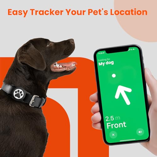 IP68 Waterproof for AirTag Dog Collar Holder (2 Pack Black)