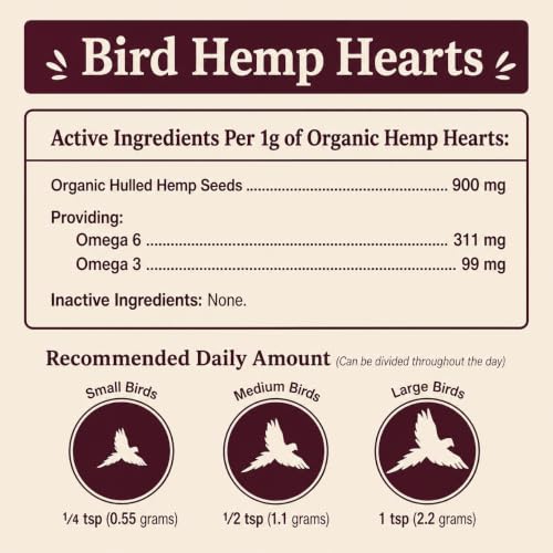 Organic Hemp Hearts for Birds (1 Pound (Pack of 1))