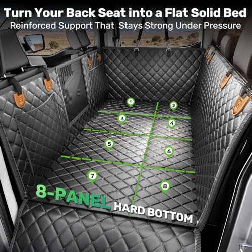 Hard Bottom Dog Seat Cover for Trucks (Black+Orange / Standard - Cars, SUVs & Medium Trucks)