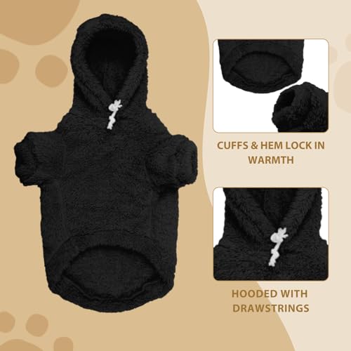 Fuzzy Dog Sweaters for Large Dogs Pet Hoodie Clothes Warm Soft Pet Coats Hooded Sweatshirt Dog Hoodie for Large Dogs (Large / Purple)