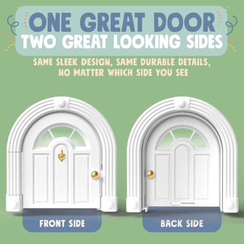 Meow Manor® Cat Door Interior Door (White With Gold Accents)